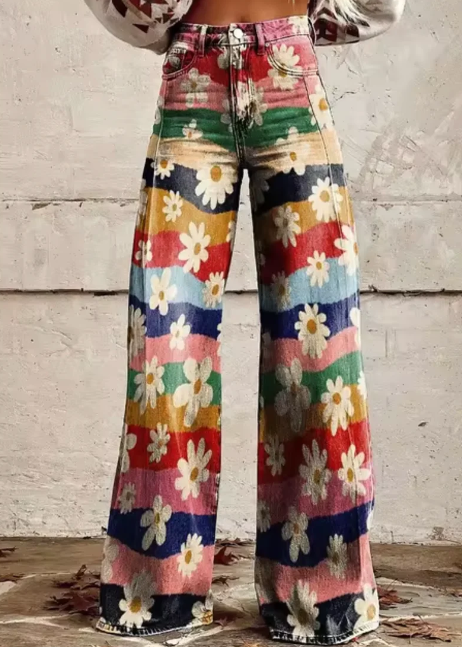 Anzhela - Weite Hose mit buntem Druck