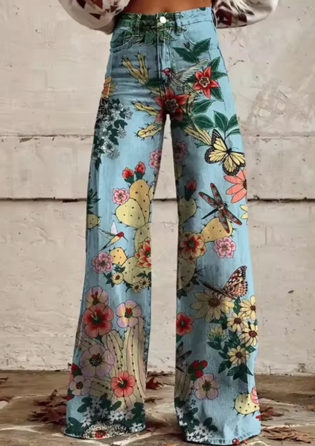 Anzhela - Weite Hose mit buntem Druck