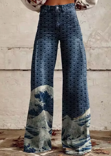 Anzhela - Weite Hose mit buntem Druck