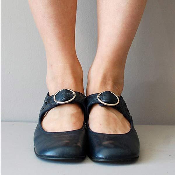 Fiona - Orthopädische Vintage-Schuhe mit runder Spitze