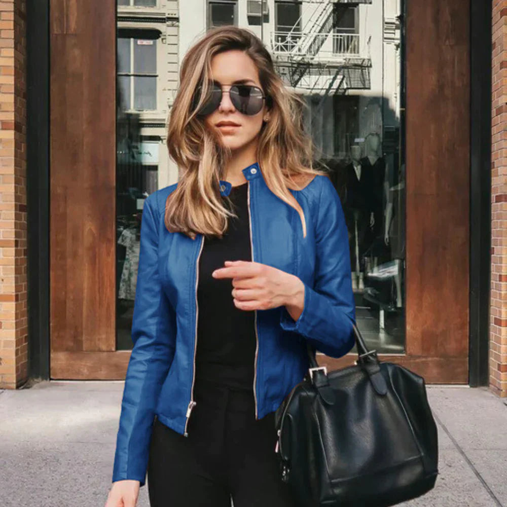 Lema – Stilvolle farbige Lederjacke