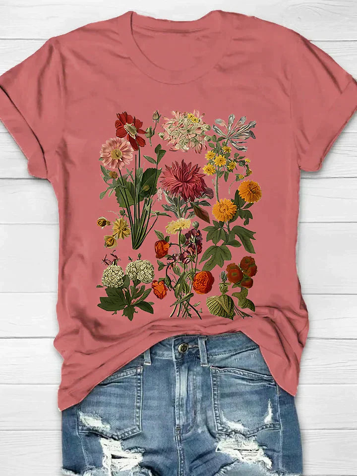 Lorelei - Vintage-T-Shirt mit Blumendruck für Frauen