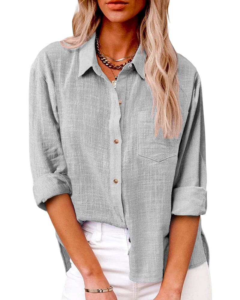 Zuki – Bluse aus Baumwolle und Leinen