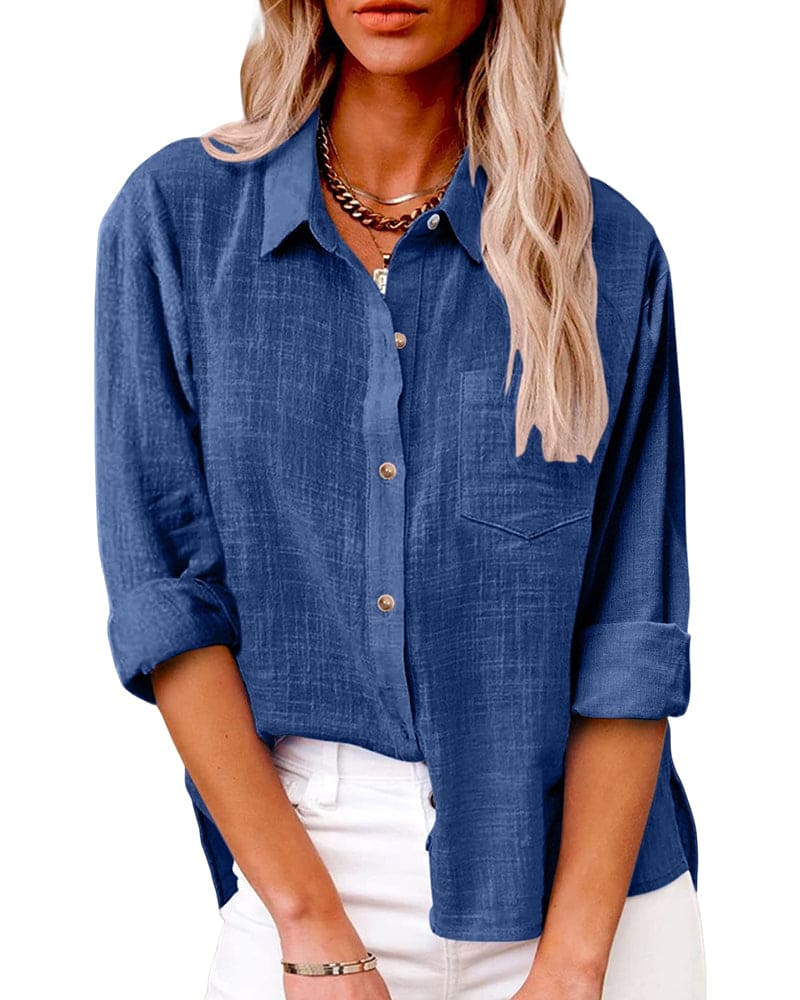 Zuki – Bluse aus Baumwolle und Leinen