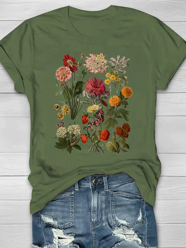Lorelei - Vintage-T-Shirt mit Blumendruck für Frauen