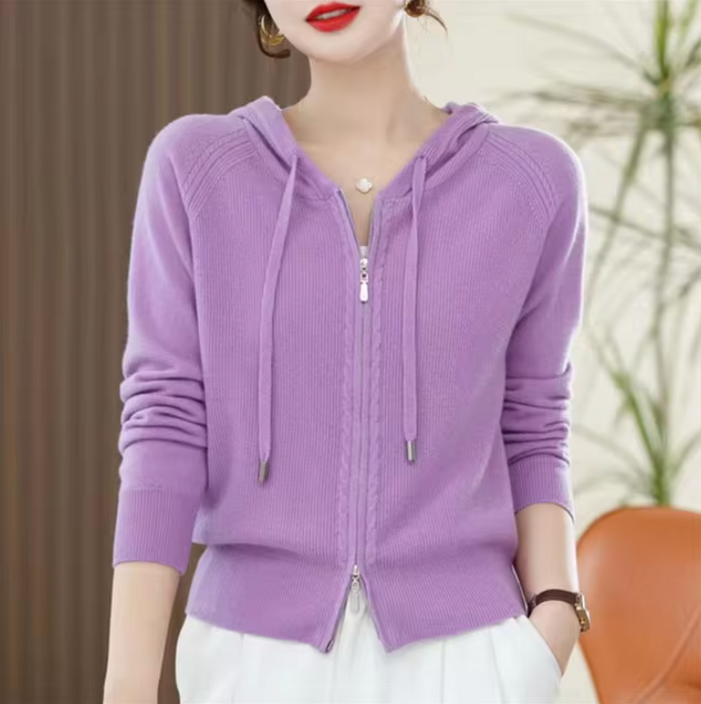 Kiana – Gestrickter Kaschmir-Hoodie