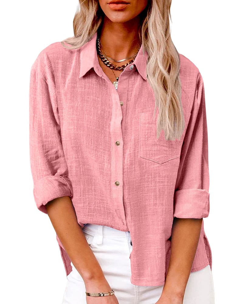 Zuki – Bluse aus Baumwolle und Leinen