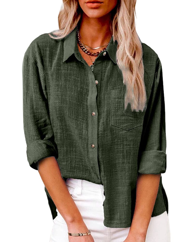 Zuki – Bluse aus Baumwolle und Leinen
