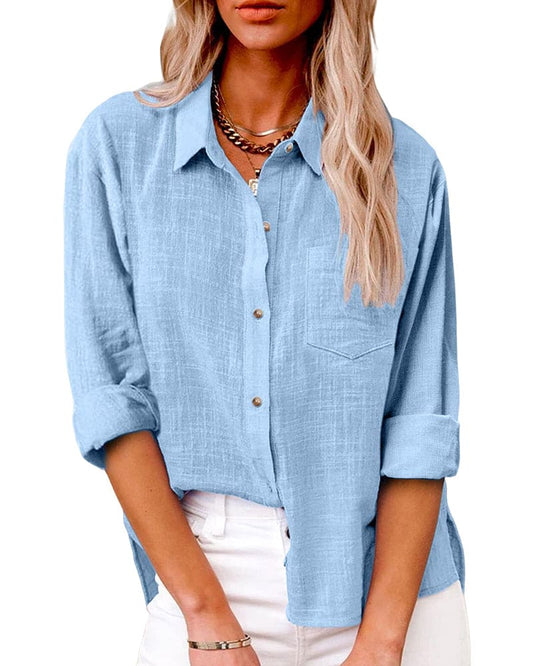 Zuki – Bluse aus Baumwolle und Leinen