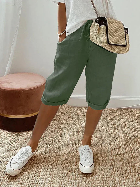 Adriada - Damen-Shorts aus Baumwolle und Leine