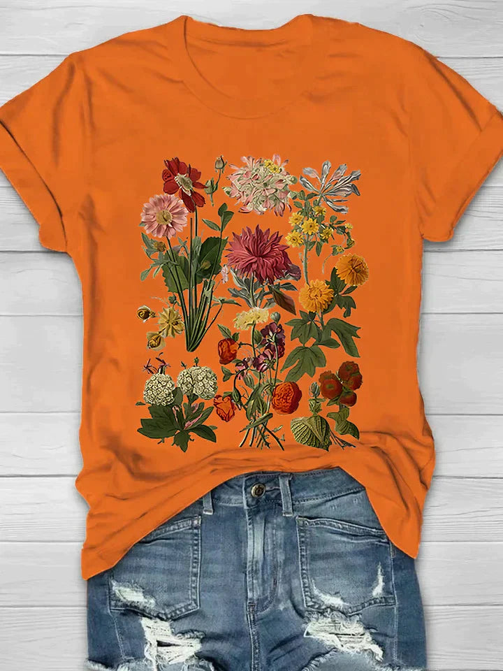 Lorelei - Vintage-T-Shirt mit Blumendruck für Frauen