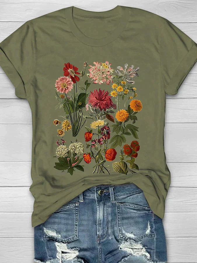 Lorelei - Vintage-T-Shirt mit Blumendruck für Frauen