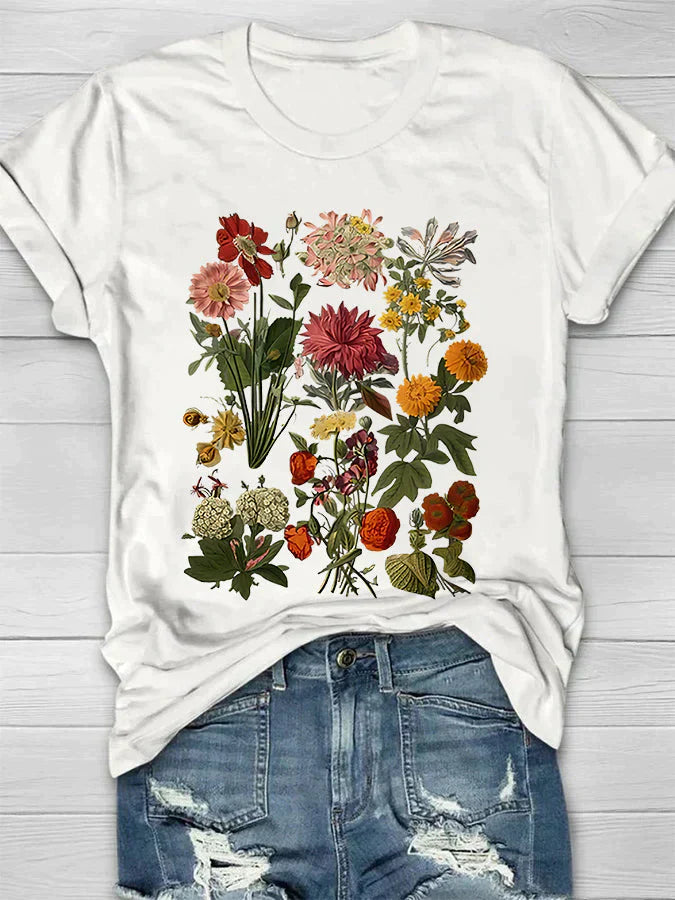 Lorelei - Vintage-T-Shirt mit Blumendruck für Frauen