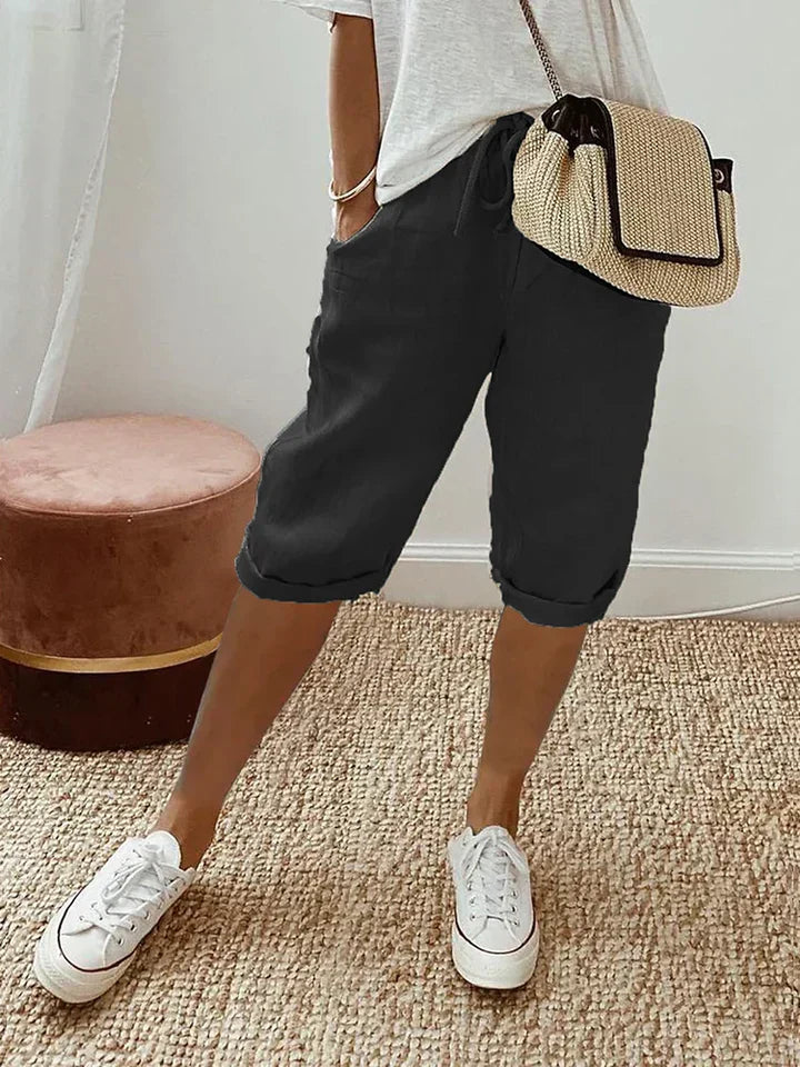 Adriada - Damen-Shorts aus Baumwolle und Leine