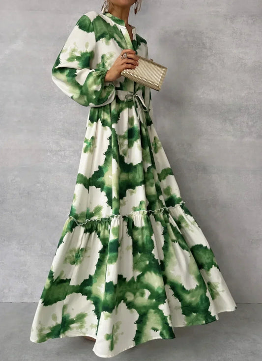 Cerena – Elegantes Maxikleid mit langen Ärmeln