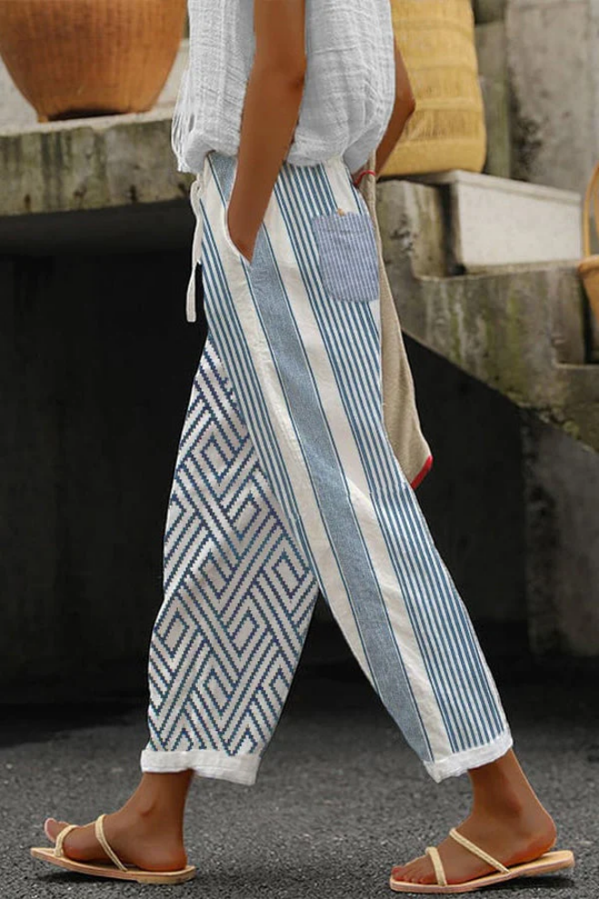 Airish - Casual Unique Printed Button Pocket Pants